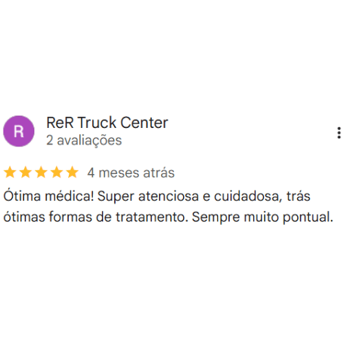 Depoimento Google do consultório da Dra. Alyne Neves Cintra