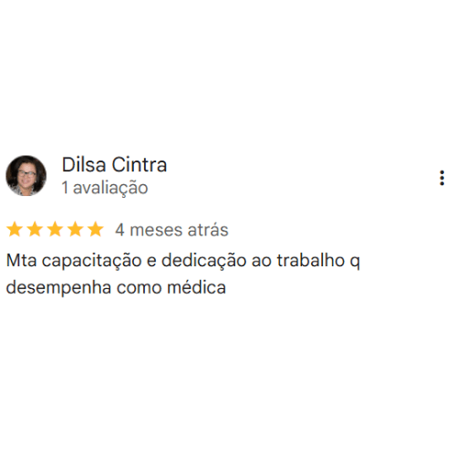 Depoimento Google do consultório da Dra. Alyne Neves Cintra